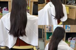 中学生のお客様、ヘアドネーションで社会貢献